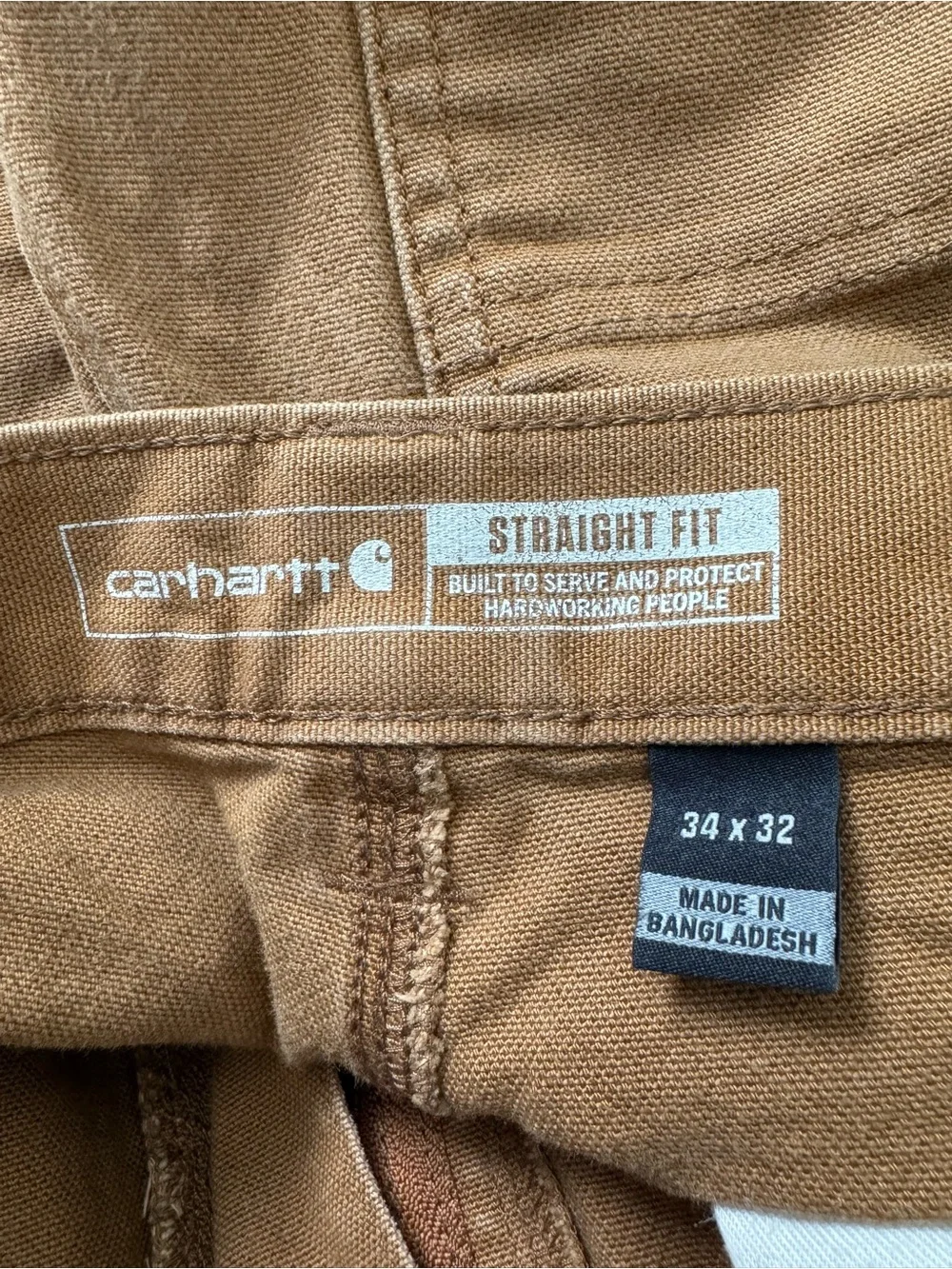 Carhartt Straight Fit Work Jeans in Brown Duck Canvas